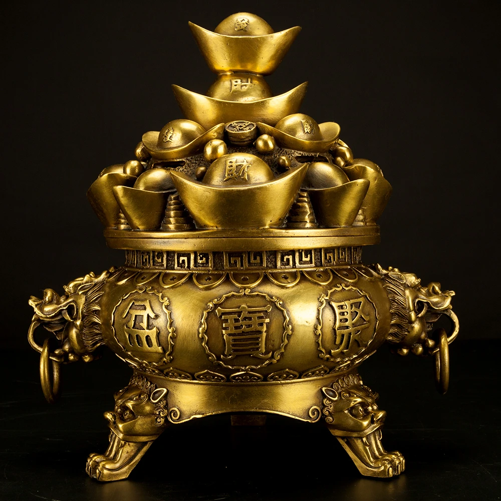 全铜聚宝盆炉摆件 客厅玄关店铺开业礼品聚宝盆炉摆件