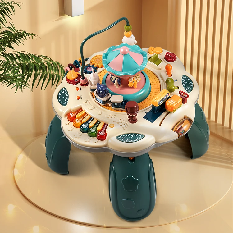 儿童玩具多功能游戏桌聚乐12婴儿早教积木桌6个月宝宝10益智一岁