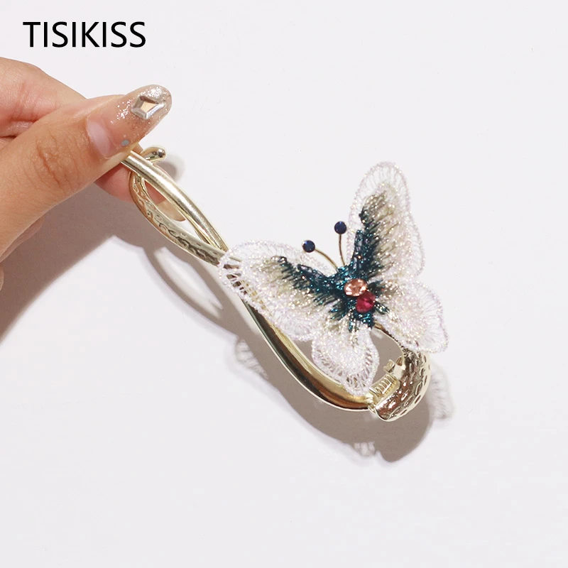 钨合金发饰 新潮蝴蝶发夹小清新甜美气质复古扭扭青蛙夹一字扣女