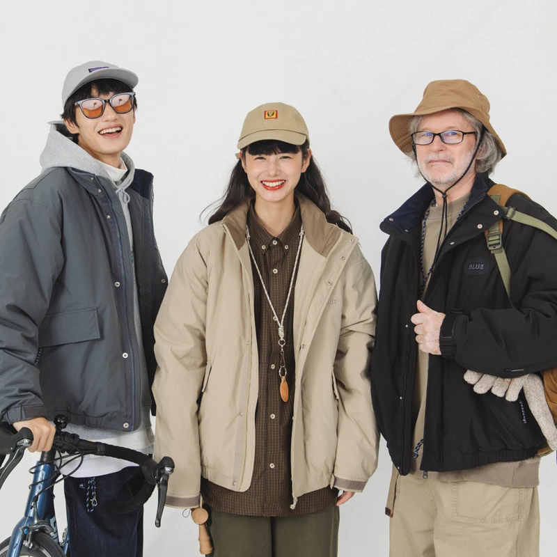 NOTHOMMEBLUE蓝岐冬季新款情侣棉衣新雪丽大口袋工装潮牌棉服男