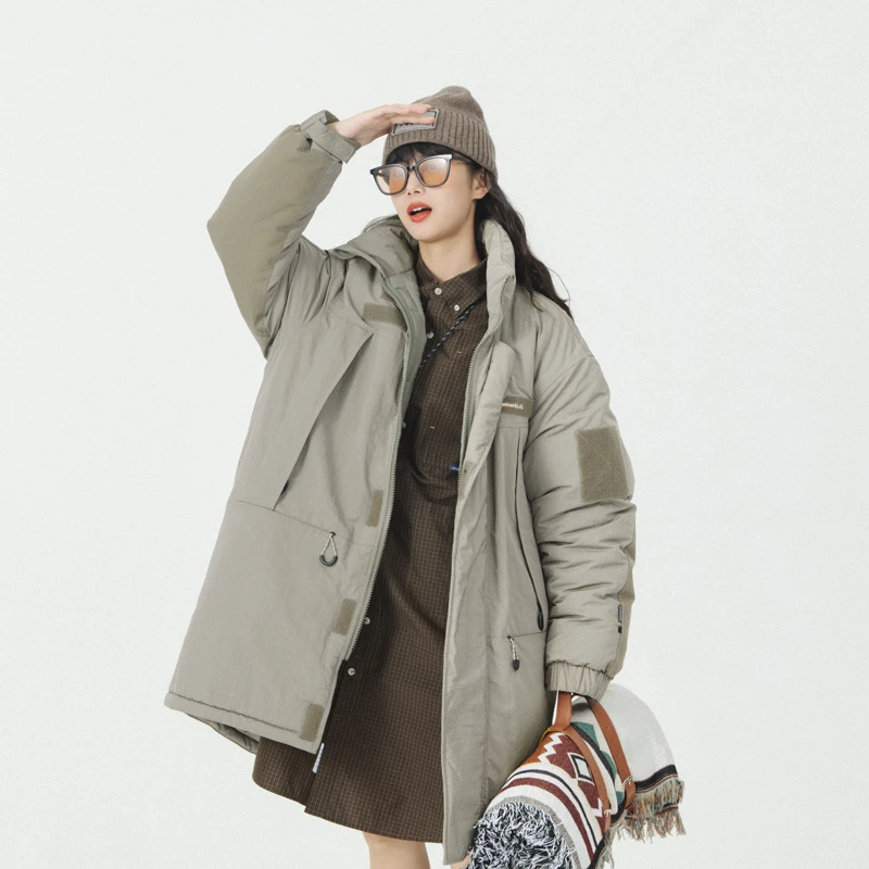 NOTHOMMEBLUE蓝岐冬季情侣棉服工装保暖外套长款加厚三防棉衣男