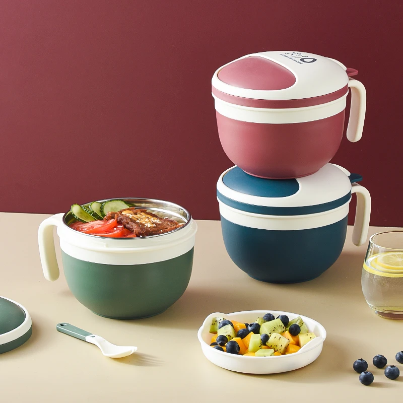 名梅不锈钢泡面碗宿舍学生大容量饭碗方便面碗单个饭盒上班族餐杯