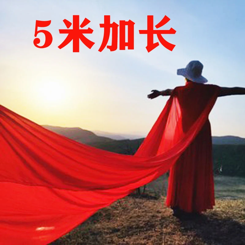 锦心织5米加长丝巾女韩版超大围巾旅游拍照纱巾海边沙滩防晒披肩