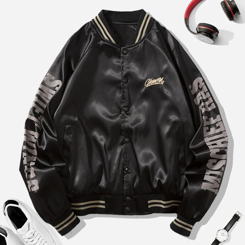 春夏季码宽松飞行休闲美式嘻哈棒球服大码男装200-300斤飞行夹克