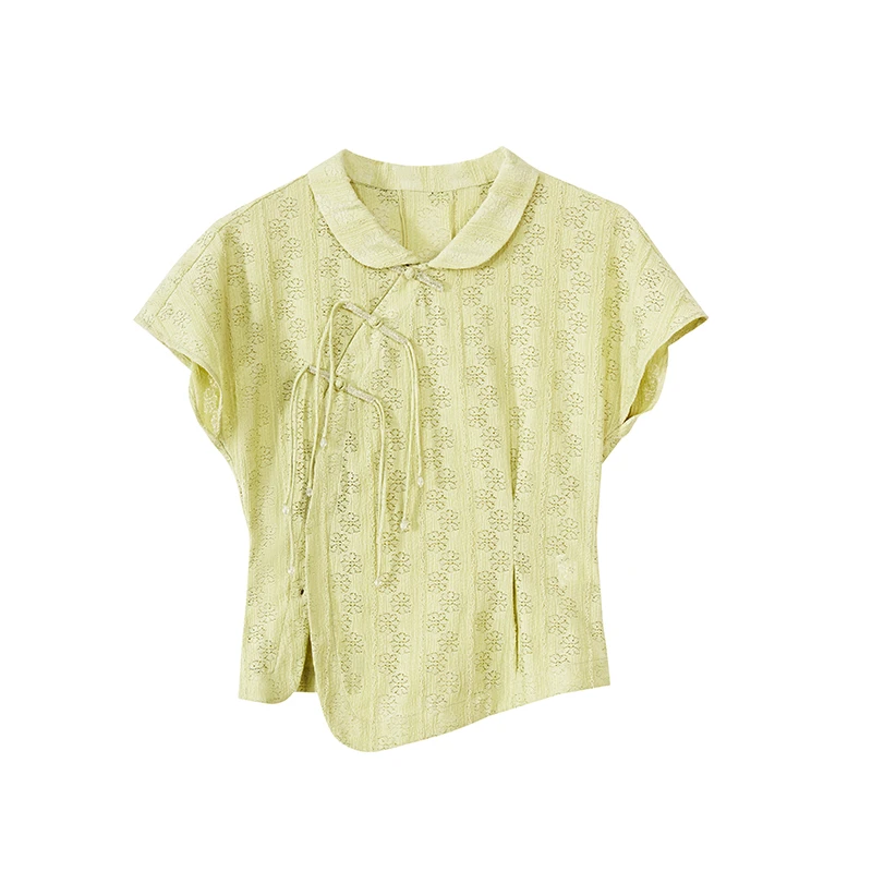 NANA胶囊系列国风流苏盘扣收腰小衫百搭系带时尚X2205037XS2LH