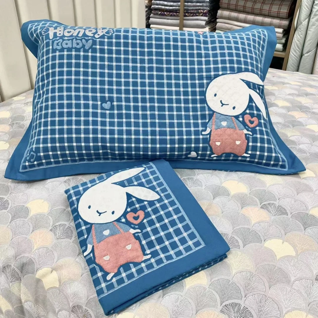 纯棉纱布枕套全棉加大加厚高端柔软吸汗家用透气枕头套高档情侣