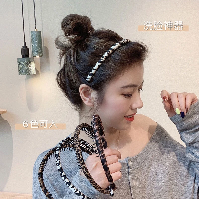 韩版简约复古夏季发箍带齿防滑压发卡女百搭气质网红外出洗脸头箍