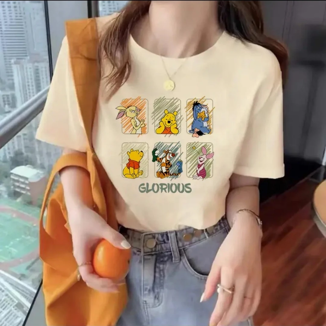 新款维尼熊短袖T恤重磅230g女式百搭