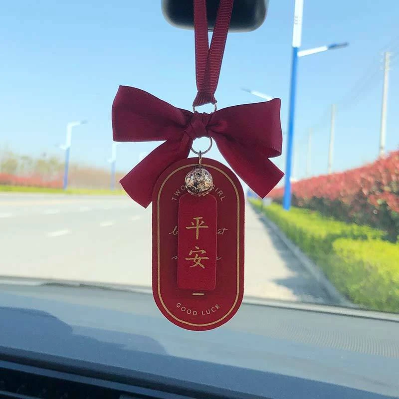 网红汽车后视镜祈福牌挂件车内后视镜创意高档女神款吊坠装饰用品