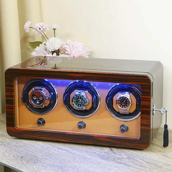 【养表护表】自动垂直上链旋转创意机械表摇表器防表停立式木质家用