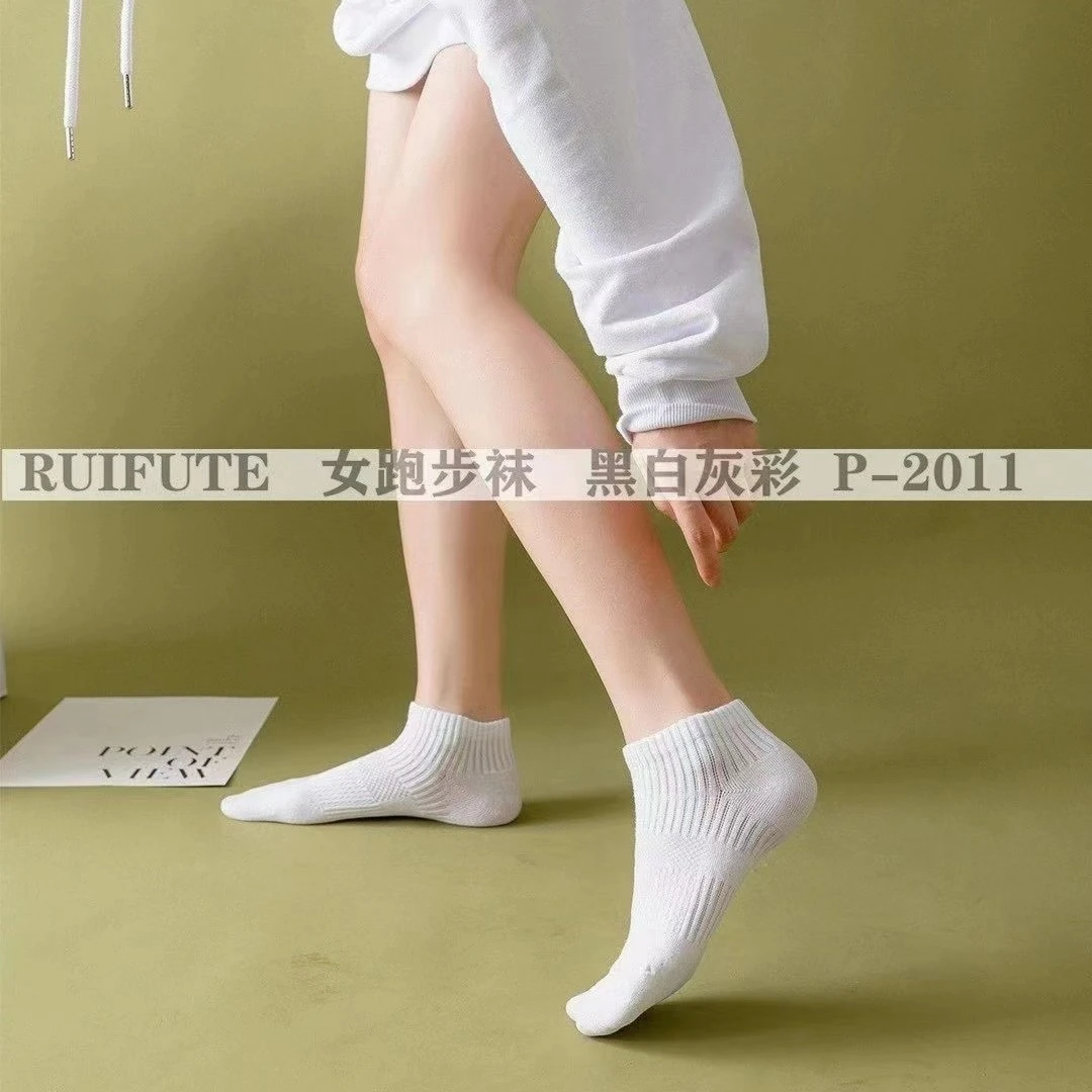 女士短筒中筒跑步袜运动袜压缩袜五双装35码-40码