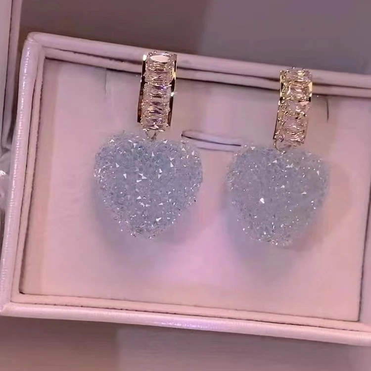 铜合金耳饰 新款爱心网红爆款清新甜美耳环G100