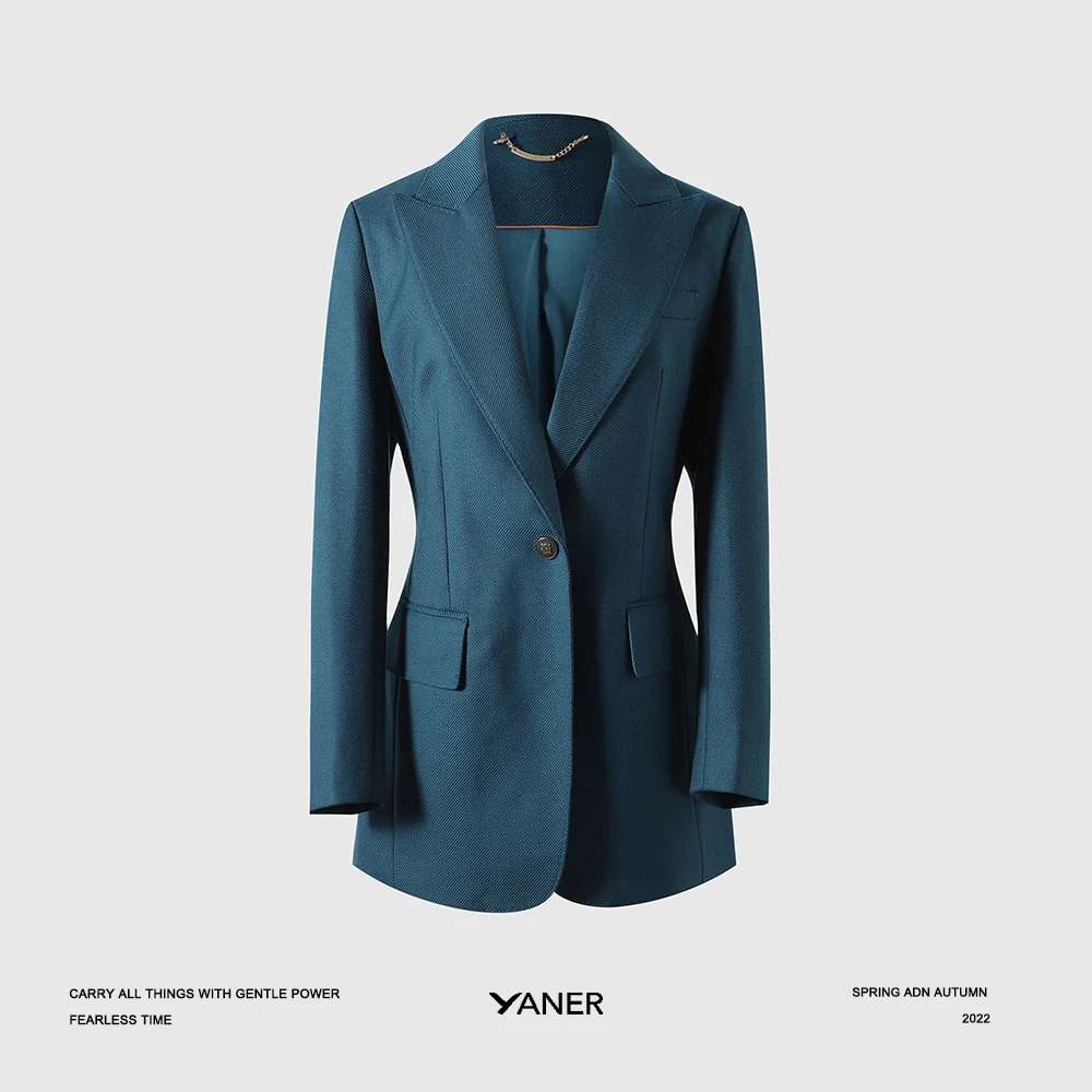 YANER/燕尔十月之交 大嫂风范精纺西装外套女西装  气场全开修身