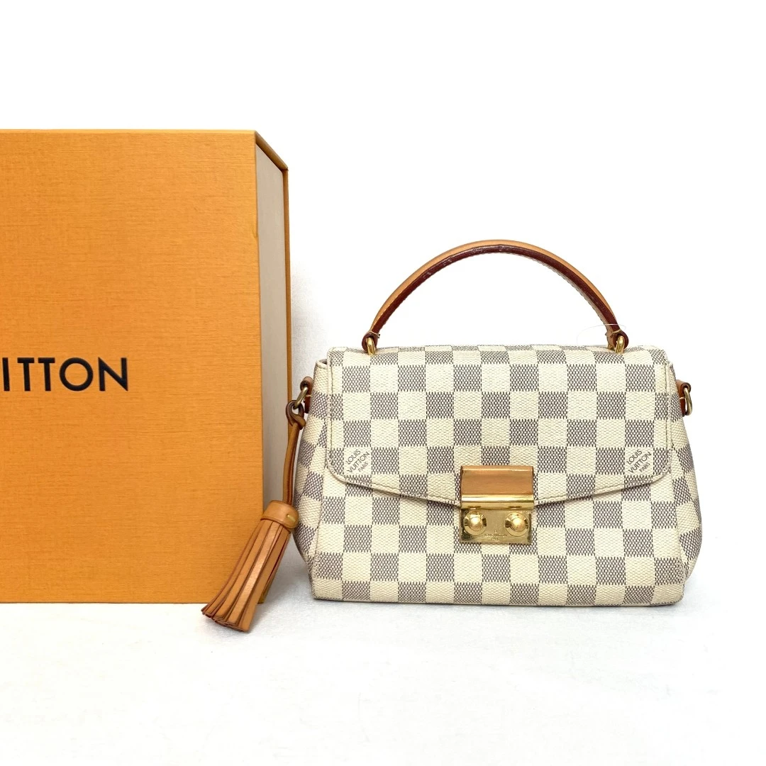 95新 LouisVuitton/路易威登 LOUIS VUITTON白棋盘格流苏邮差包