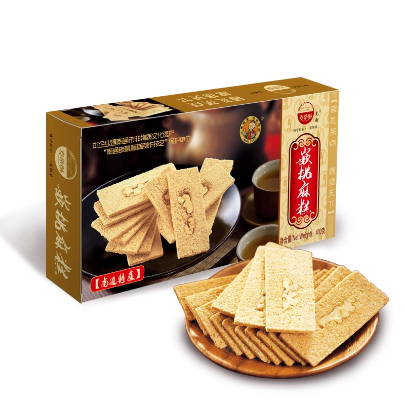 麦蒂酥嵌桃白麻糕精品盒装400g非遗茶食南通特产中式传统糕点零食