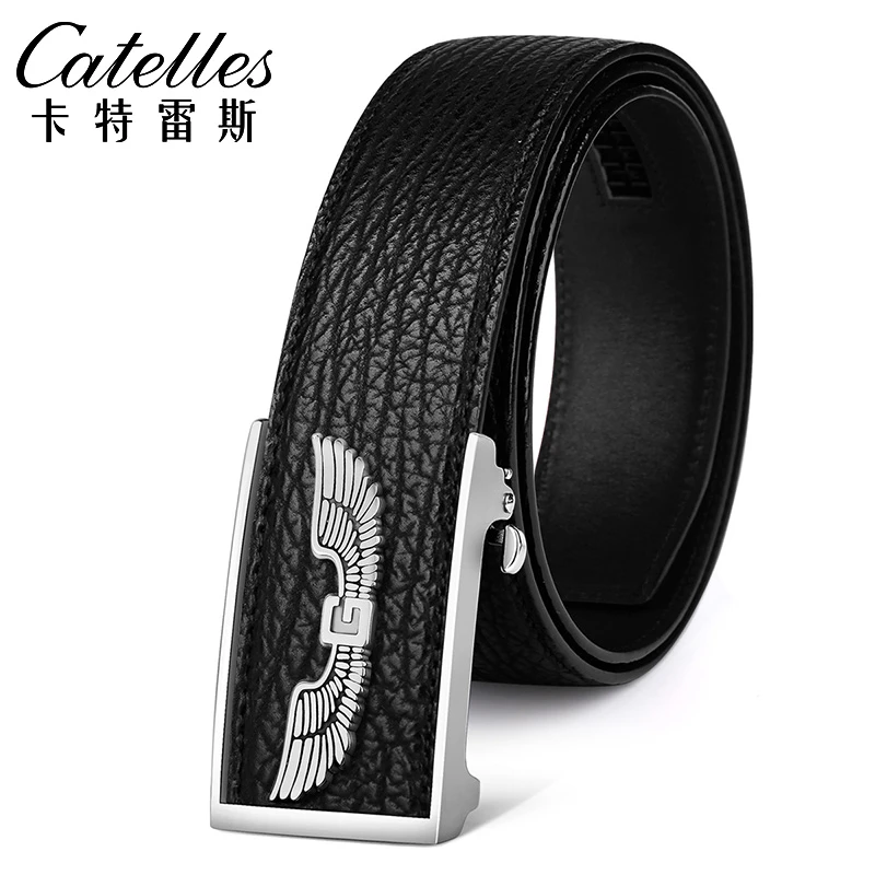CATELLES皮带男霸气无拼接鲨鱼皮【钨钢自动扣】真皮男士腰带