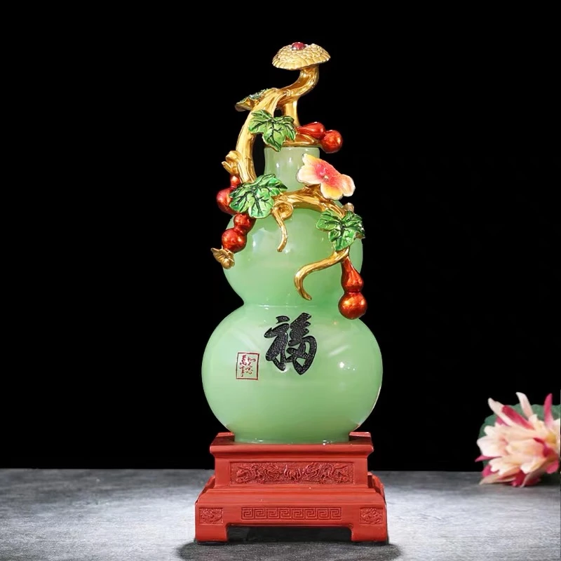 福葫芦花瓶白色绿色客厅电视柜书柜博古架办公室摆件家居饰品摆件