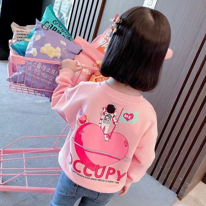 女童2023新韩版春秋款卫衣打底衫宝宝洋气装上衣女学生长袖T恤潮