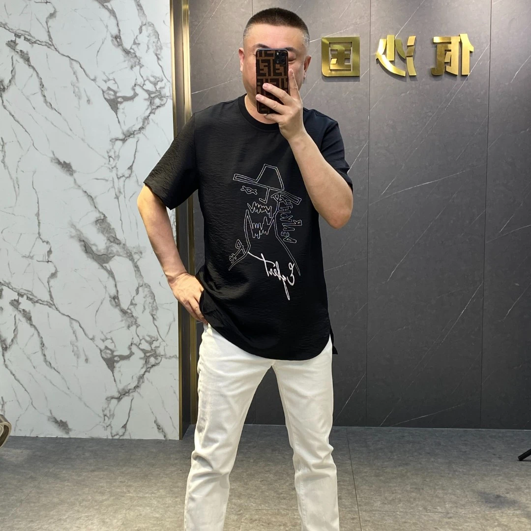 【8005】佤沙服饰夏日系潮牌抽象圆领休闲半袖T恤