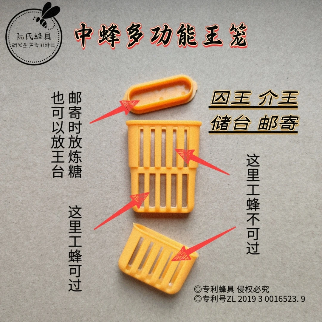 【中蜂王笼】多功能塑料囚王笼储王储台器介王器养蜂设备阮氏蜂具