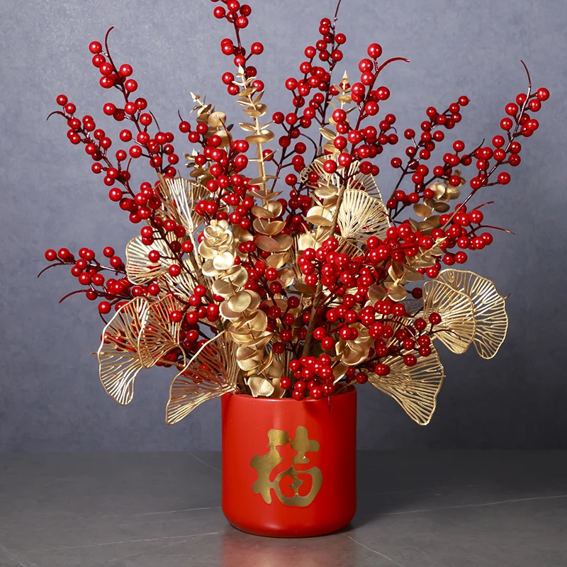 红发财果福桶乔迁新居送礼布置客厅餐桌茶几结婚抱抱桶新年装饰品