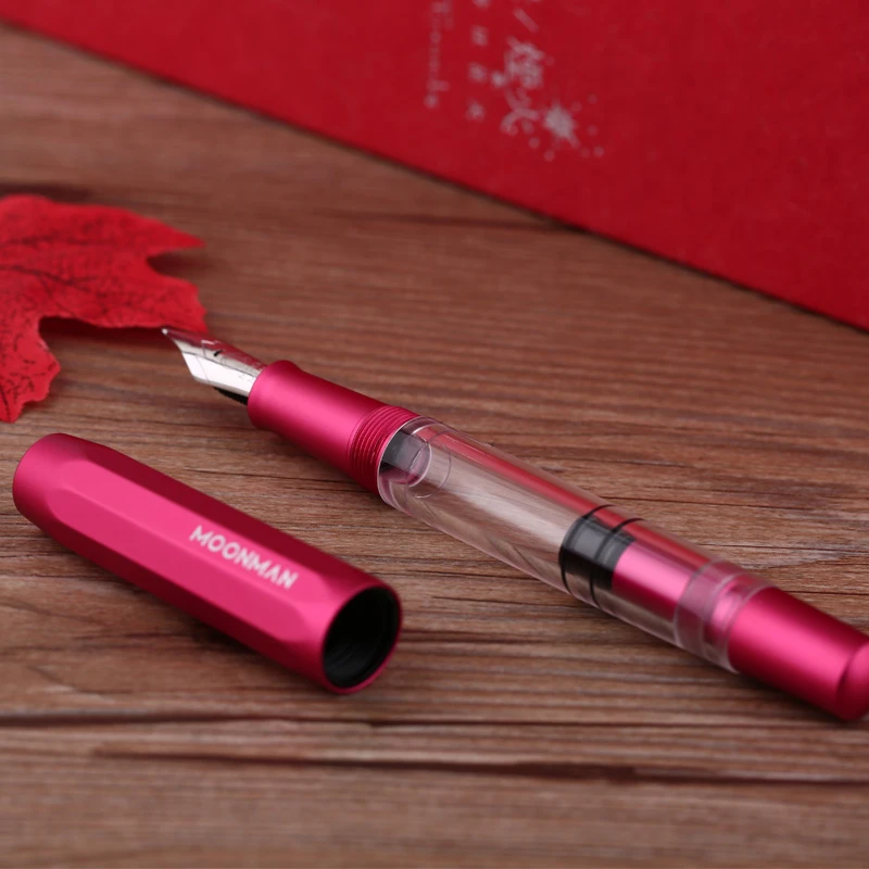 MAJOHN末匠T1手工树脂活塞吸墨钢笔大明尖透明笔杆大容量成人学生