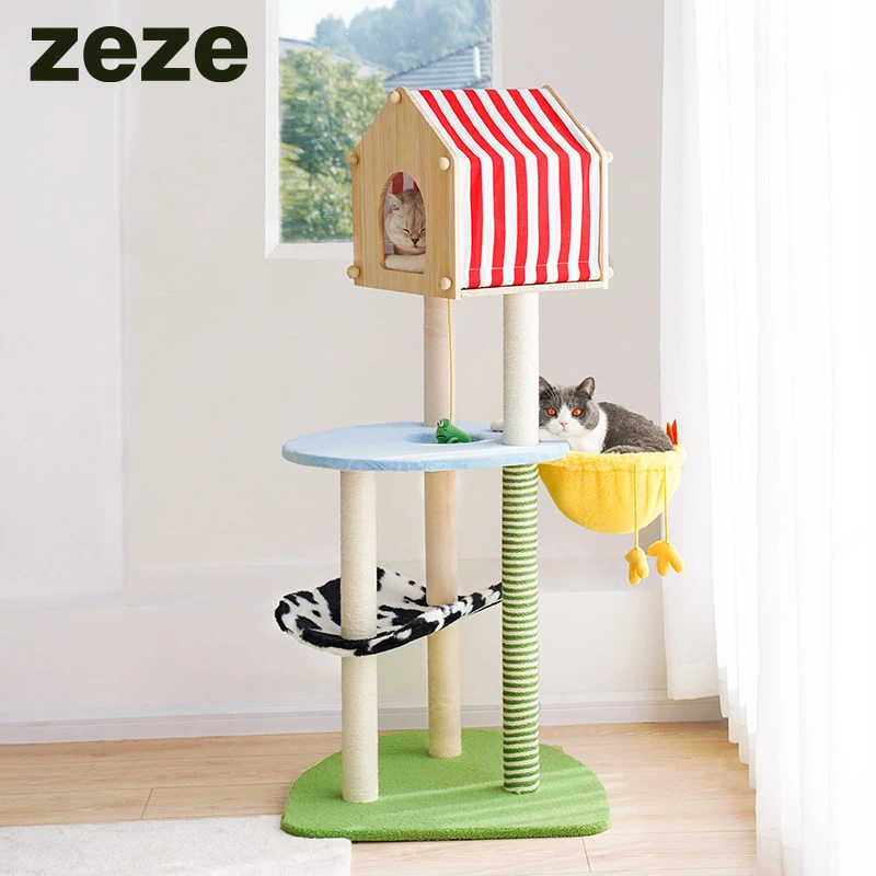 ZEZE农场猫爬架猫窝猫树一体大型猫架不占地猫咪玩具