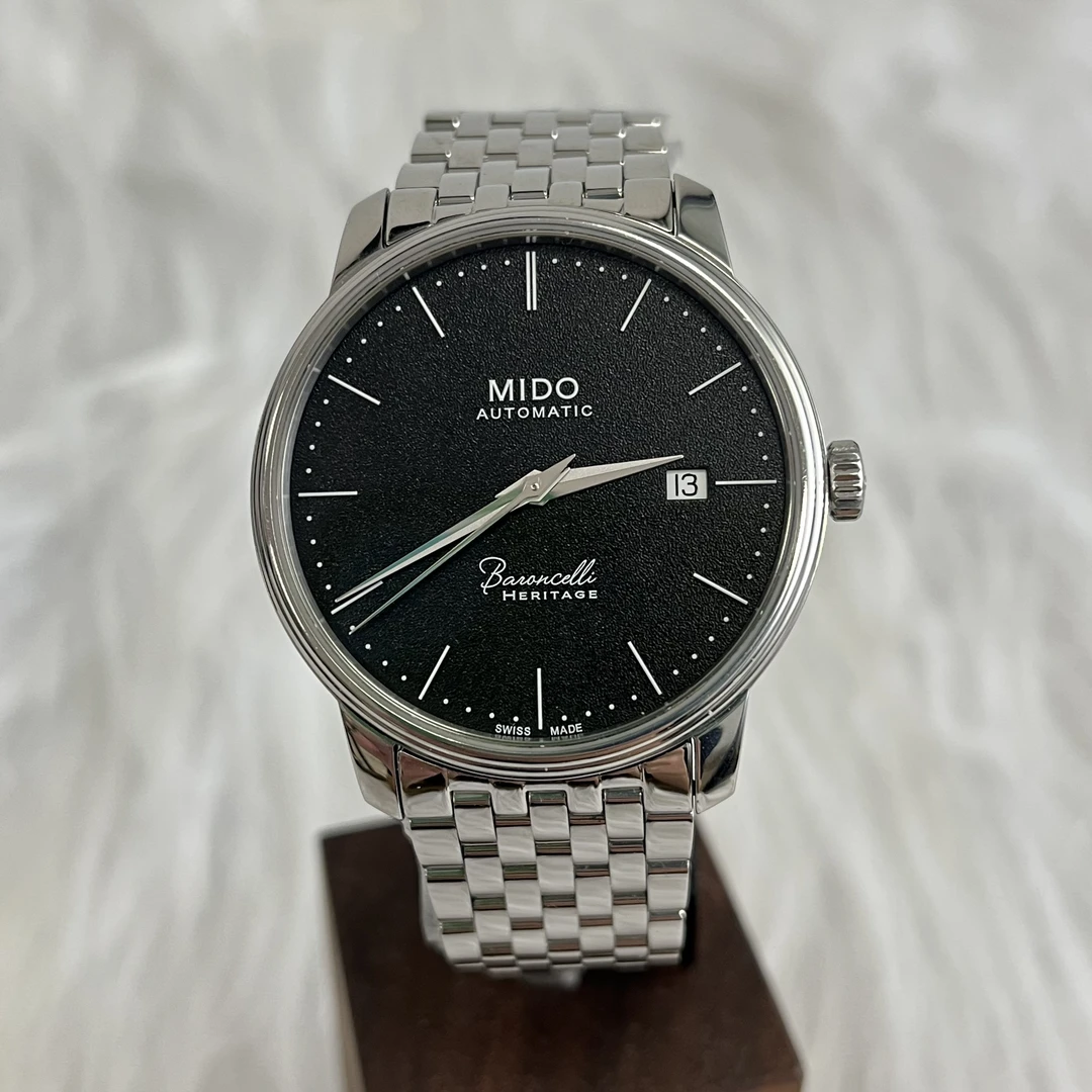 99新  奢宝/95新/美度贝伦赛丽//黑盘皮钢带/自动机械/表径39mm