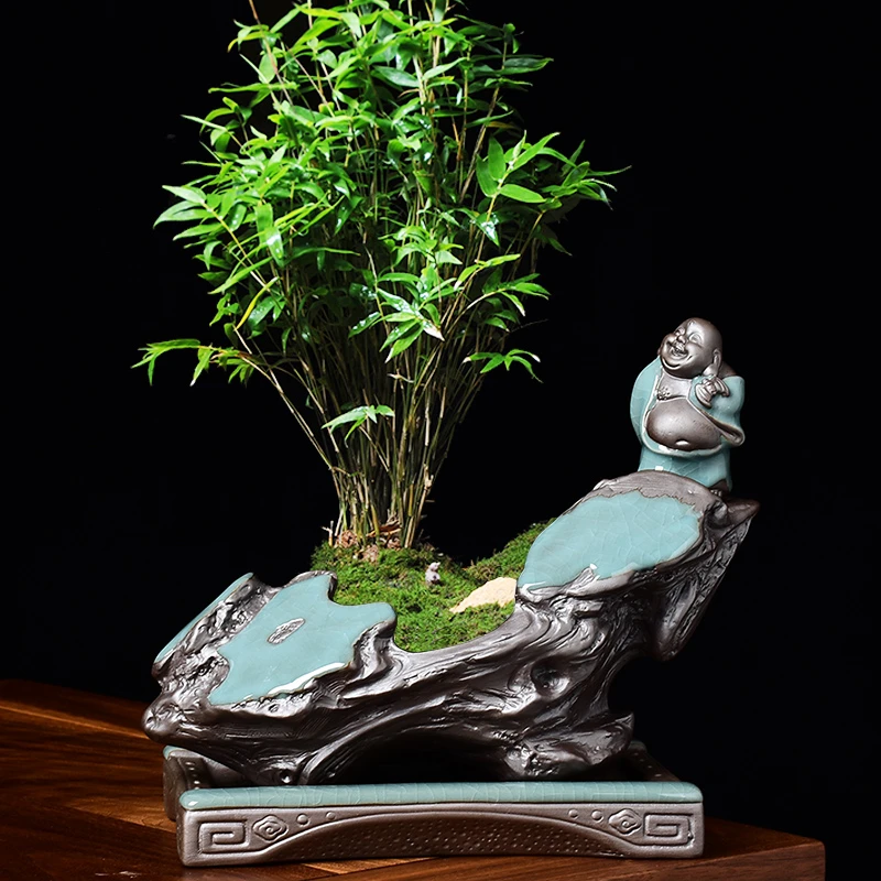 中国风造景盆陶瓷花盆复古创意盆景盆禅意绿植盆栽室内意境盆