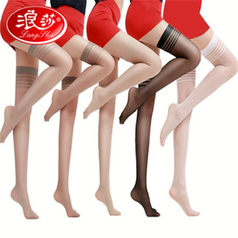 浪莎筒袜女高筒袜夏季薄款中筒半截防滑肉色防勾丝大腿过膝袜子
