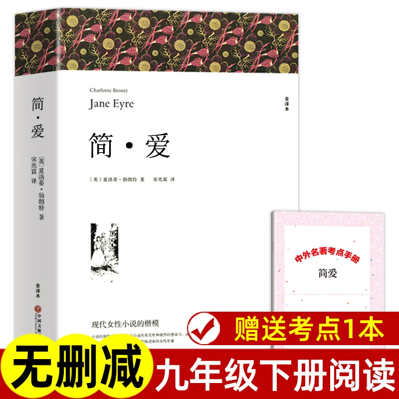 赠考点 配套课本 简爱 书籍正版原著完整版无删减 九年级下册bi读