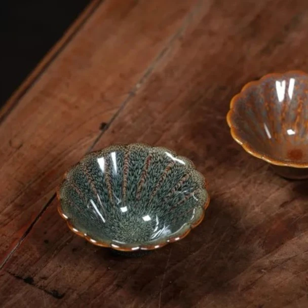 【询客服】龙德堂范泽锋手工柴烧天目品茗茶杯星月盏《醉芙蓉》约110c