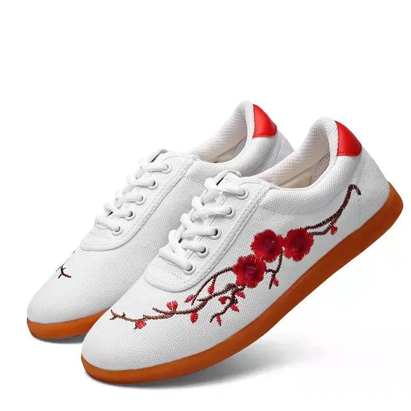 绣花太极鞋牛筋底男女夏季轻便透气太极拳武术鞋运动布鞋