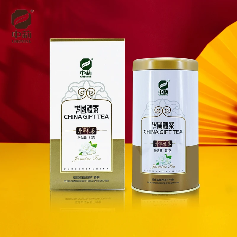 中莉名茶福建省福州茶厂清香茉莉花茶外事礼茶茶叶80g