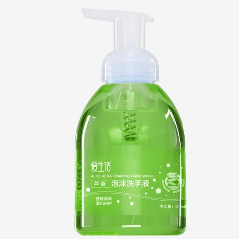 爱生活泡沫洗手液家用起泡瓶装润肤清爽清香型温和舒适芦荟按压式