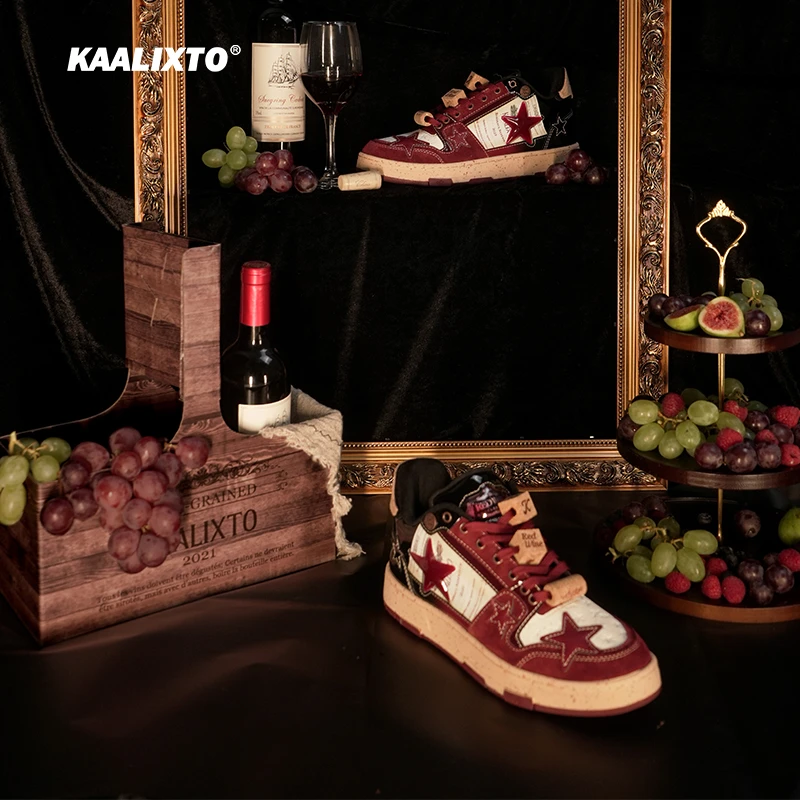 【刘小浩专属】Kaalixto红酒低帮厚底板鞋星星鞋男友感穿搭加绒保暖