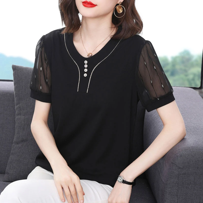 妈妈装夏装2026新款短袖T恤女中老年时尚洋气半袖小衫夏季上衣女