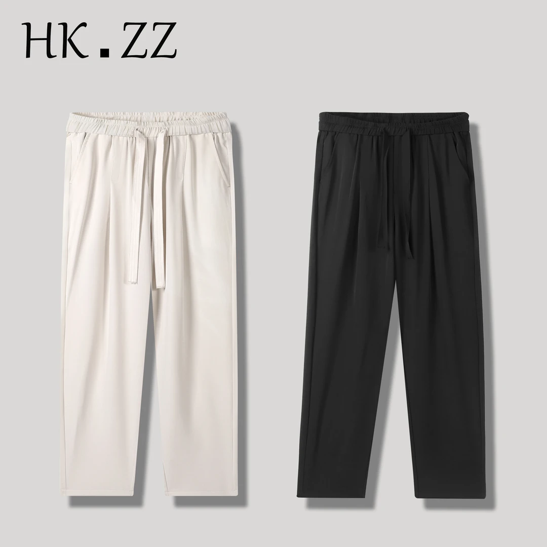 HANKUO/涵阔巨凉爆冰系列超垂低温科技液氨香蕉裤微阔微锥直筒裤