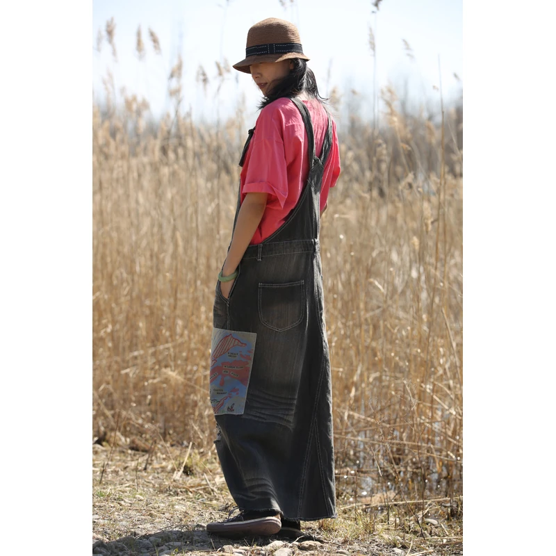 念北穿搭面兜油画背带裙Q