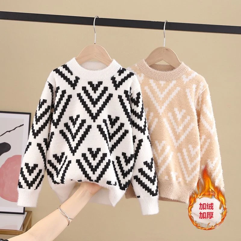 男宝女宝春秋装男童女童毛衣套头秋冬款潮儿童韩版2025年新款洋气