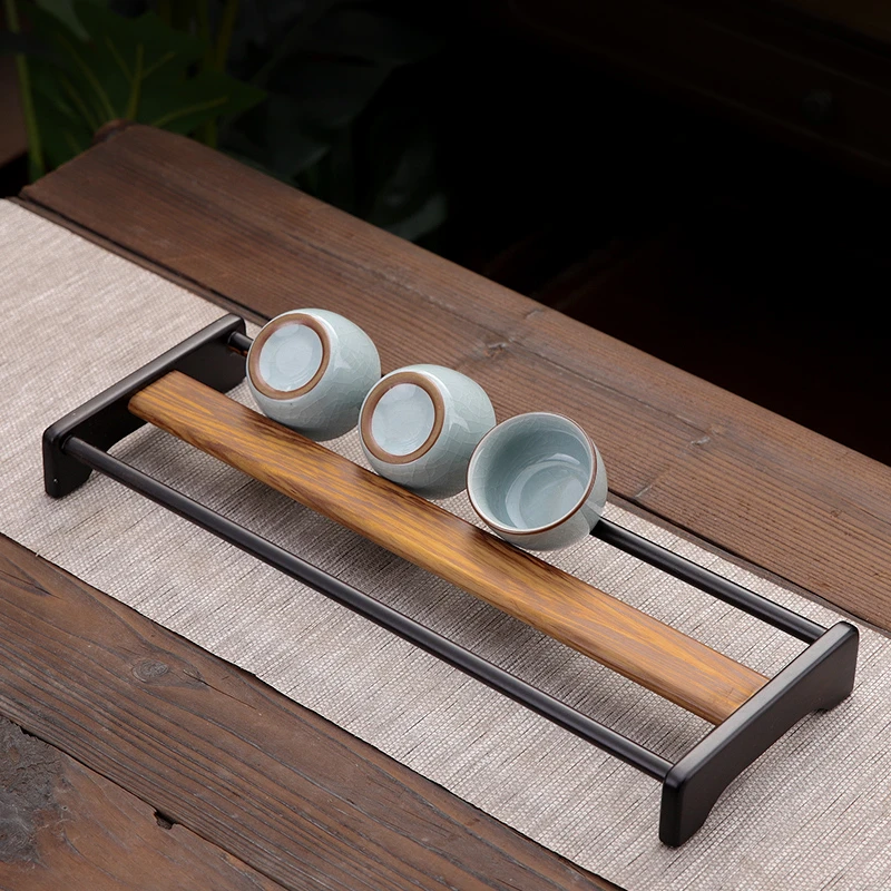 高端实木茶杯架茶具收纳架沥水置物架凉杯架家用功夫茶具茶道配件