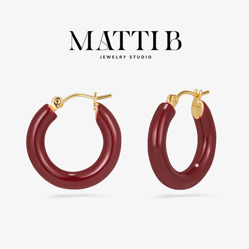 铜合金珐琅耳饰 新年红色新款爆款气质独特安可拉红女士耳环1776