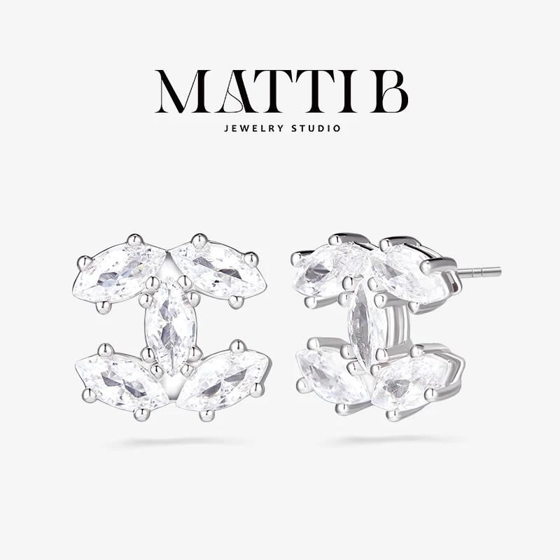 铜合金合成锆石耳饰 小香风设计高级轻奢气质百搭高端耳钉女1817