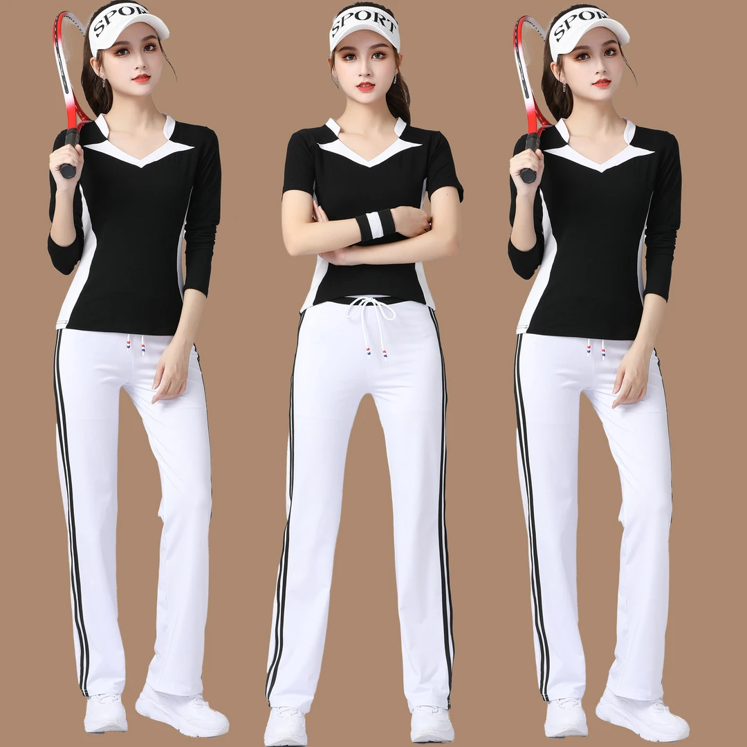 【加尔文】广场舞服装新款套装健身服套装运动舞蹈形体服春秋新款