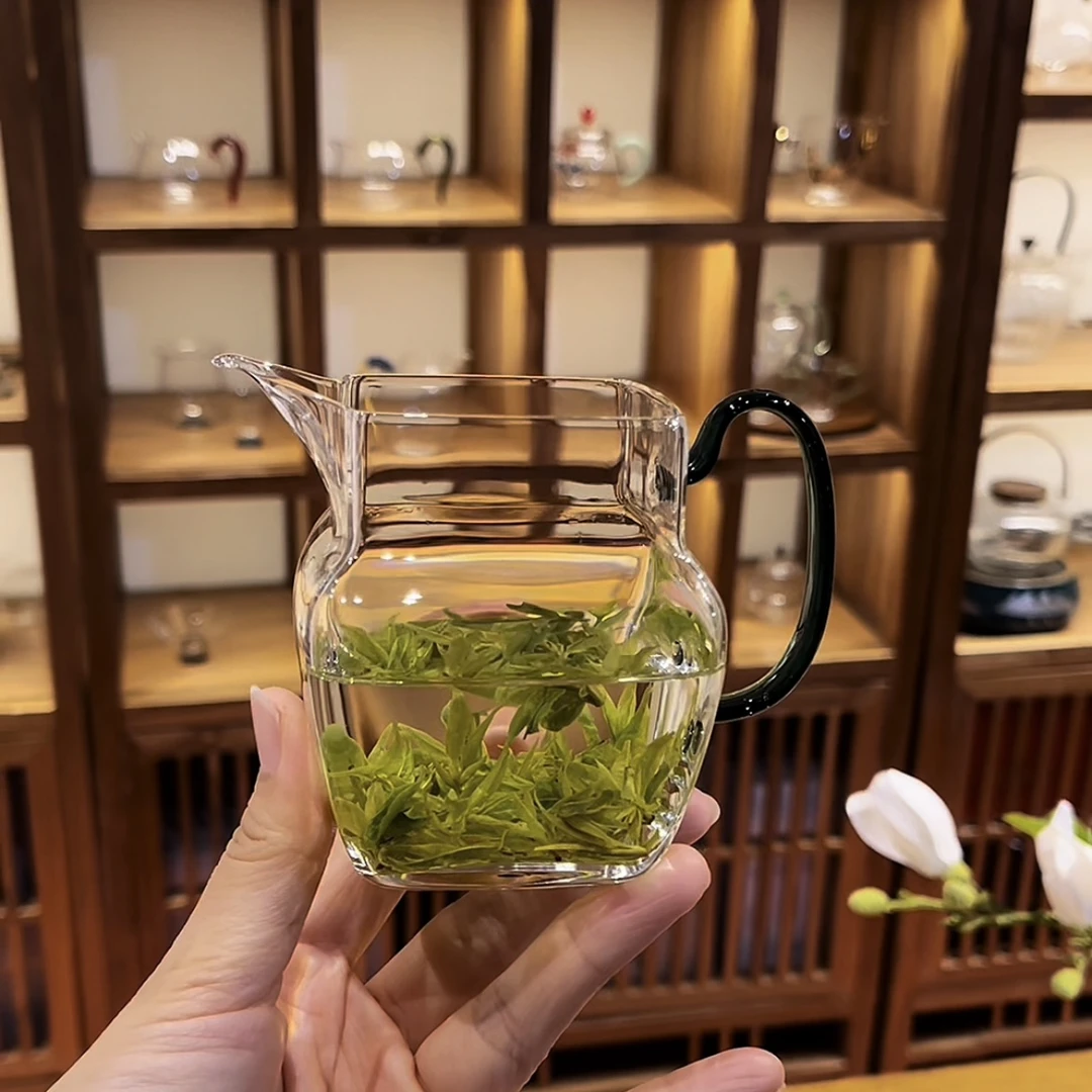 280ml青萝公道杯手工工艺高硼硅玻璃耐高温功夫茶具公杯分茶器