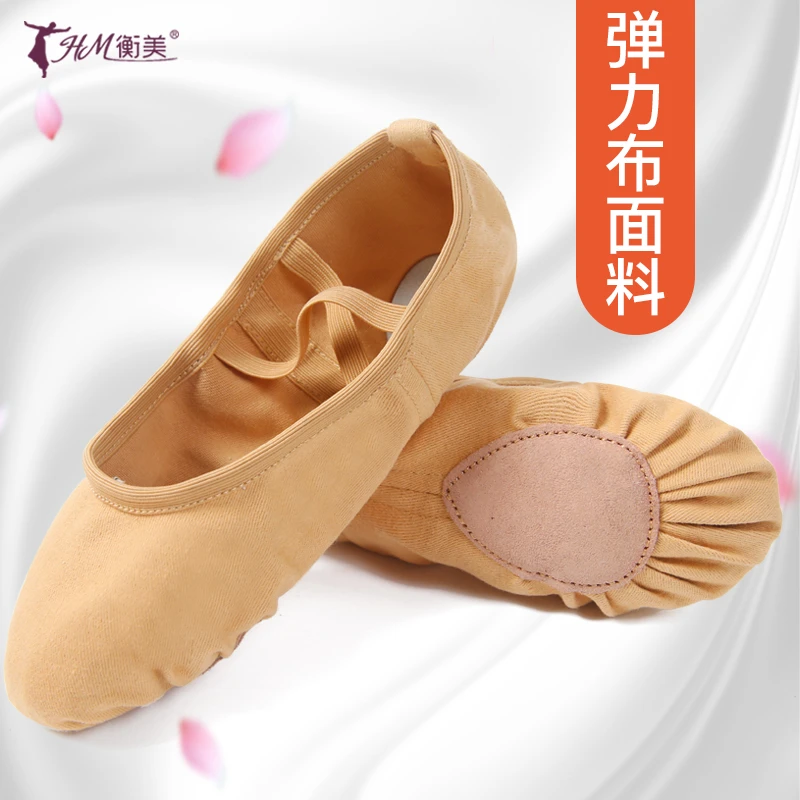 专业舞蹈鞋女软底中国民族古典芭蕾练功鞋全弹力布跳舞鞋教师专用