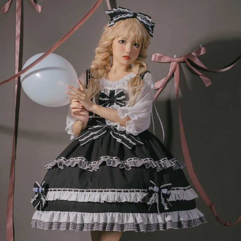 奶牛啵啵 lolita裙原创正版lo裙日常可爱甜酷吊带jsk洛丽塔公主裙