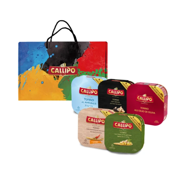 卡里布橄榄油浸黄鳍金枪鱼罐头多种口味混合80g*20罐