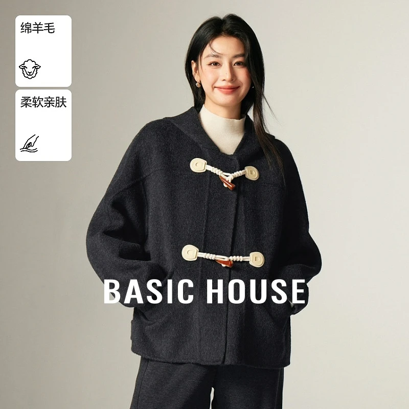Basic House/百家好秋冬时尚休闲毛呢大衣（短款）-B0624E5G292