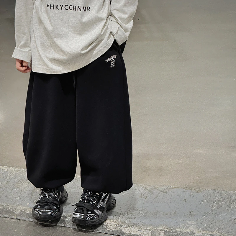 男童裤子儿童运动裤秋装中大童卫裤黑色小男孩长裤秋季薄款潮童装